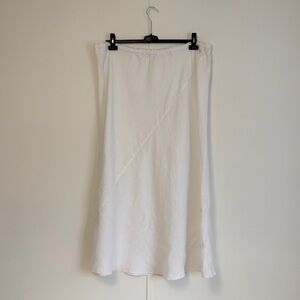 White Linen Women's Bias Skirt 3X